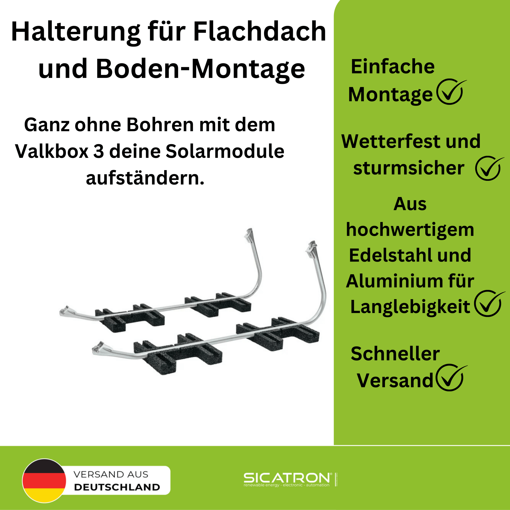 Sicatron 2000 W Balkonkraftwerk - 4x 500W Bifazial - Anker Solix Solarbank 2 Pro