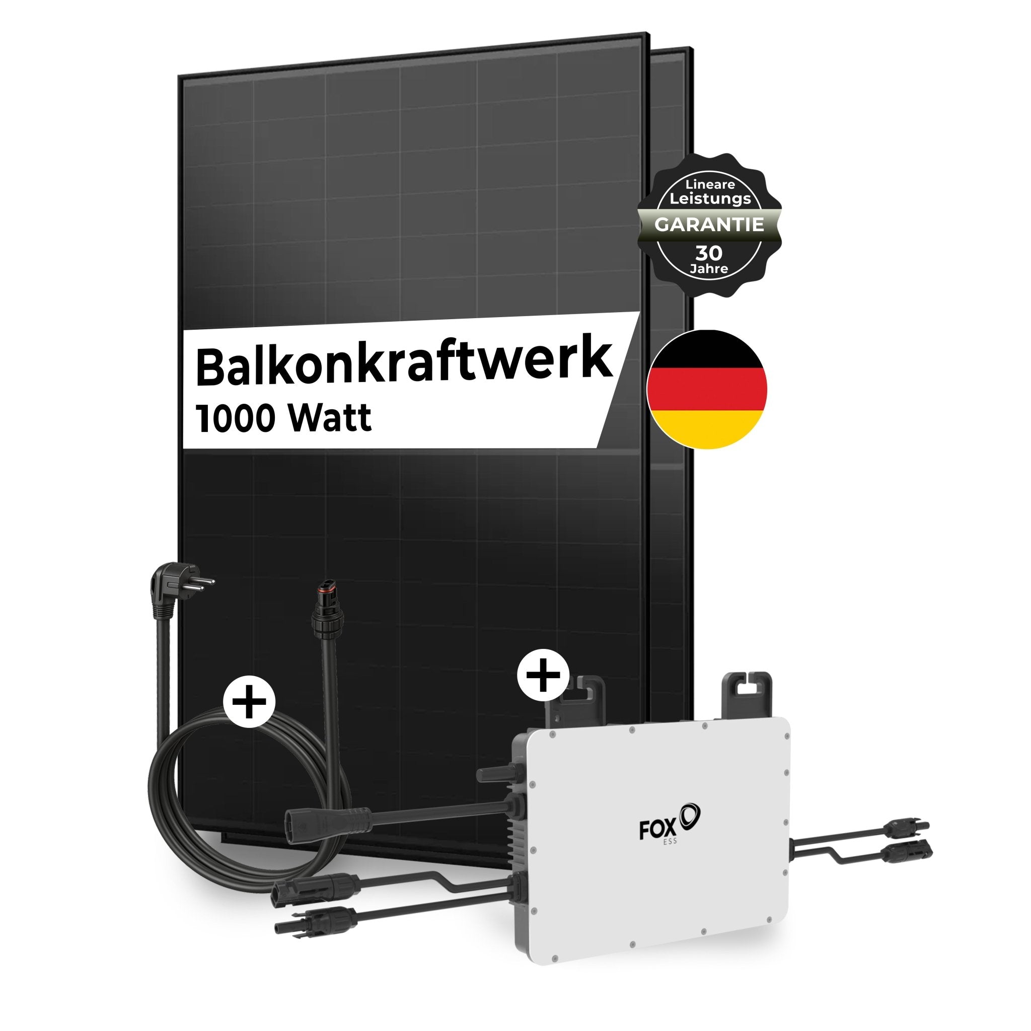Sicatron 1000W Balkonkraftwerk - 2x 500W Bifazial - FoxEss M1-800-E 800 W